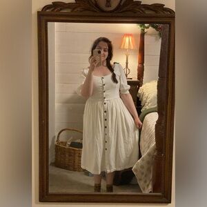 Lelasilk brand Cottagecore white dress